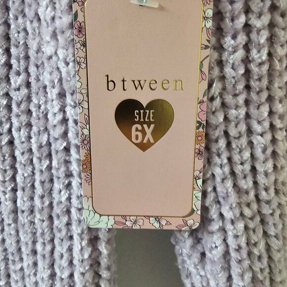 Btween Kids 6X Lilac Chenille Hoodie Sweater Metallic Knit NWT Holiday Cozy - Picture 8 of 10